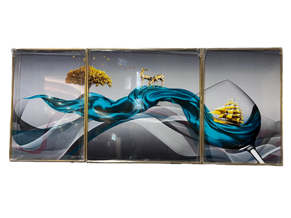 Aluminum Frame Crystal Painting - Surfing
