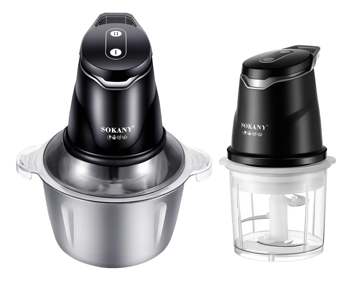 Picadora de carne SOKANY 2-en-1: Procesador de Acero Inoxidable
