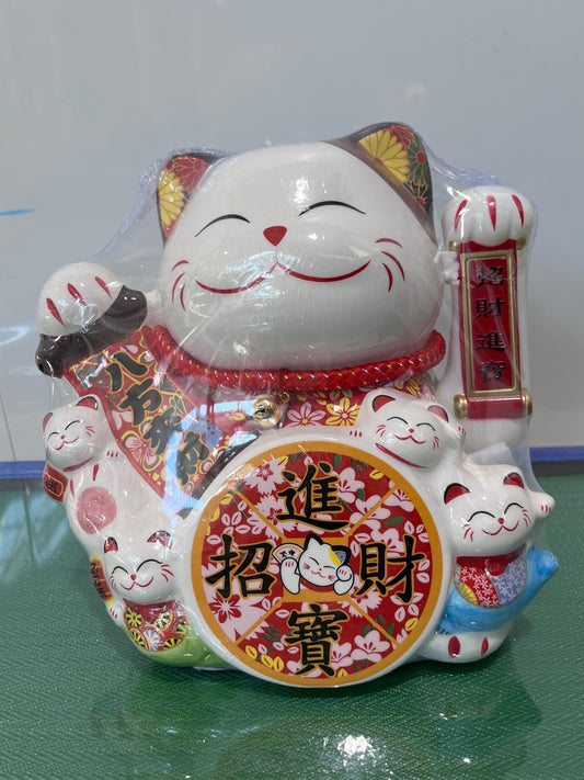 Ceramics Lucky Cat White