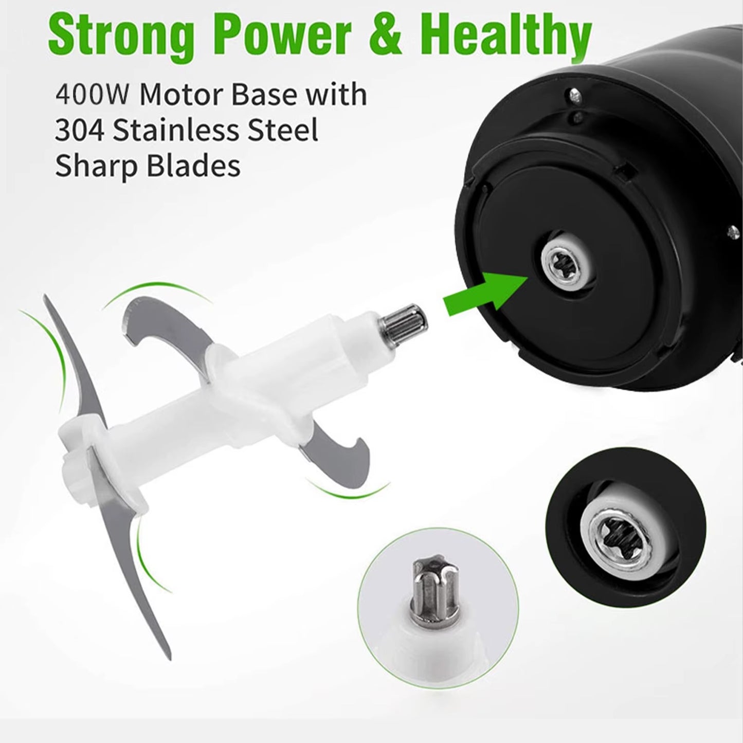 Picadora de carne SOKANY 2-en-1: Procesador de Acero Inoxidable